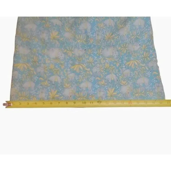 Brooks Brothers Cotton Vintage Style Lamb Print Blue Green Shift Dress Size 4